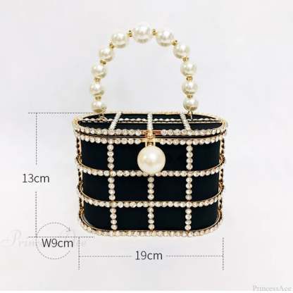 Diamonds Basket Clutch Luxury Pearl Beaded Wedding Party Evening Bag clutchbag-250126