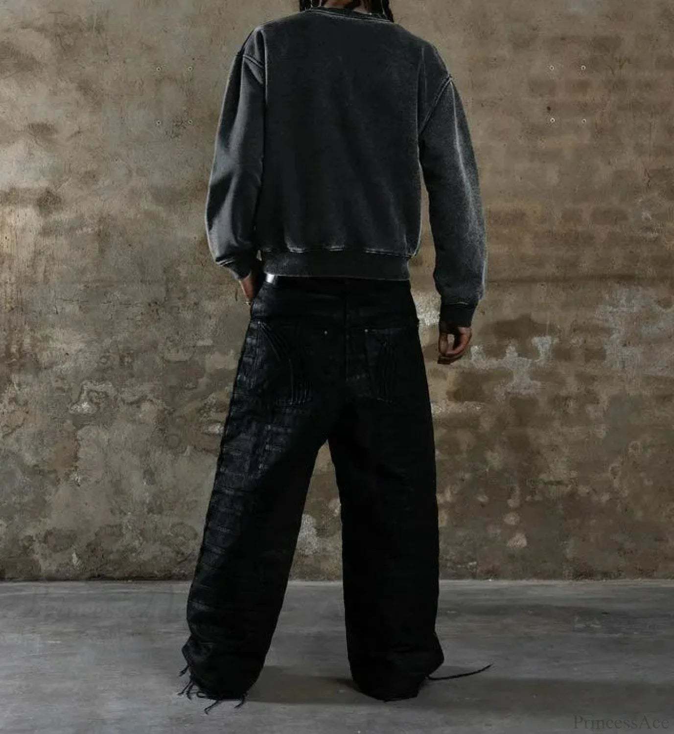 Distressed Cotton Gothic Sweatshirt