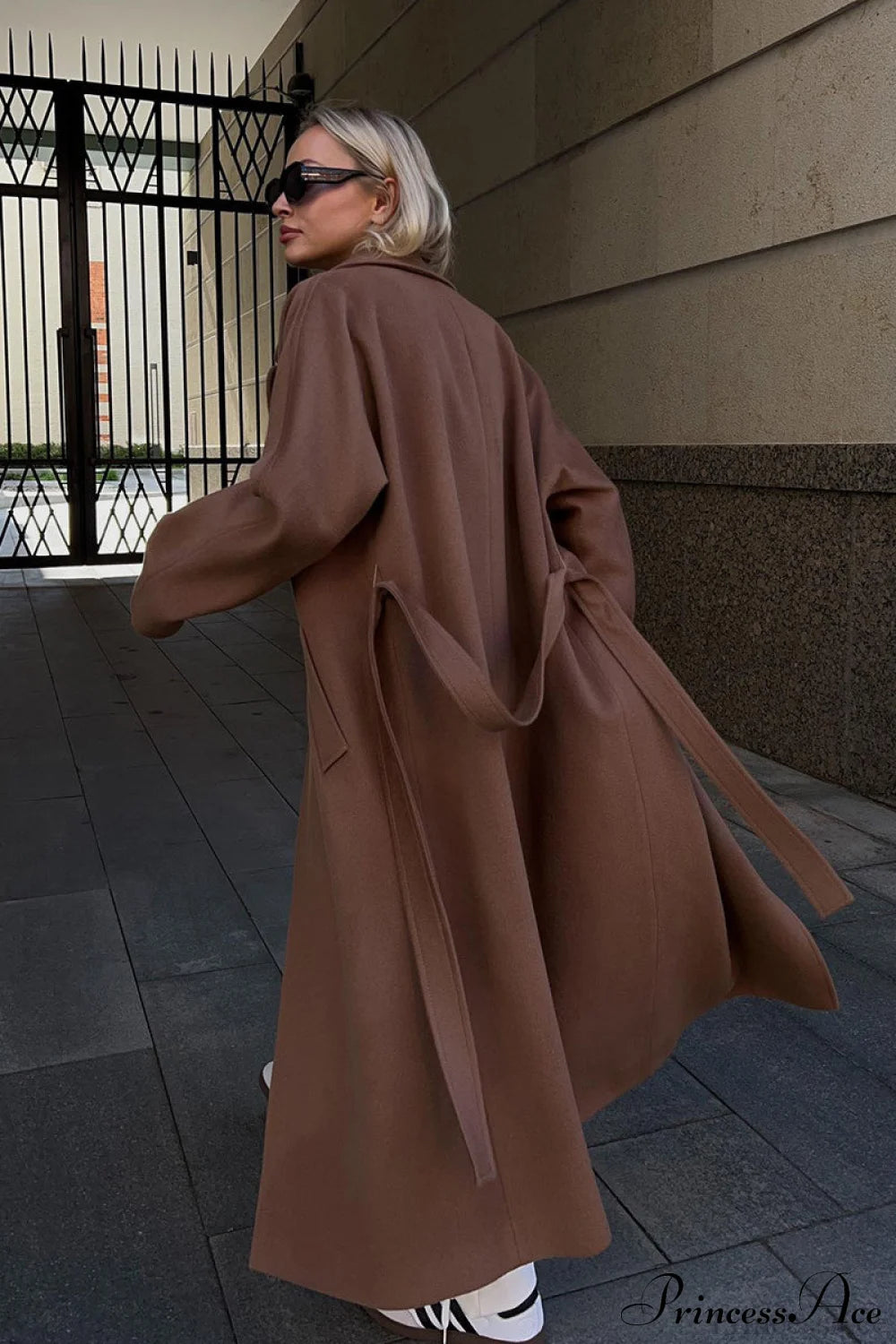 Double Faced Wool Raglan Sleeve Loose Overcoat