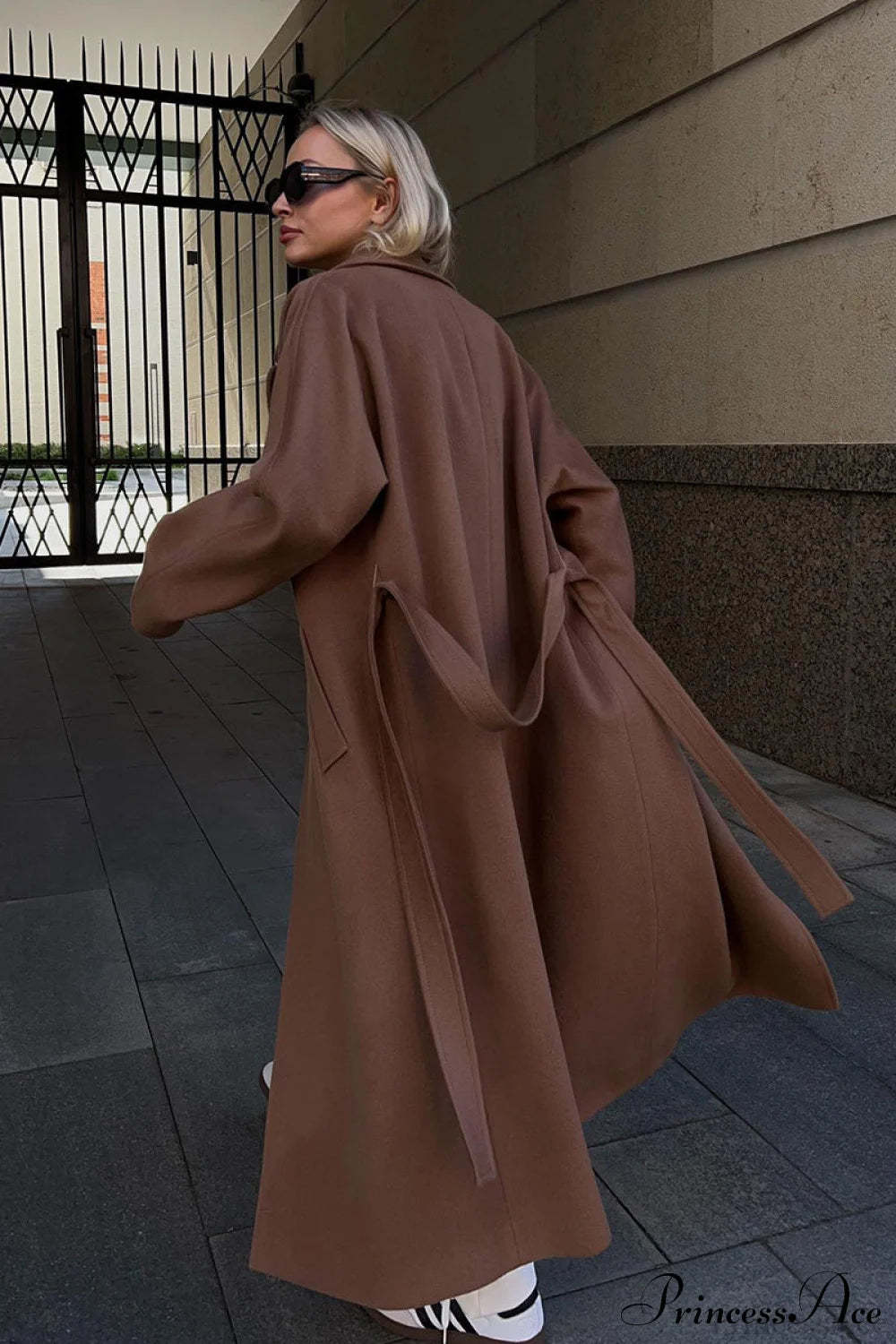 Double Faced Wool Raglan Sleeve Loose Overcoat