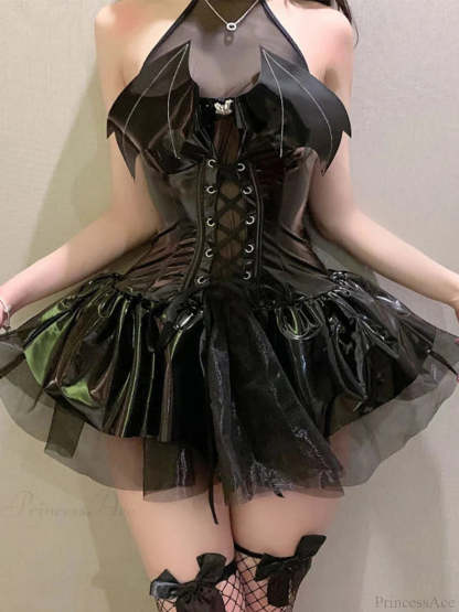 Dress Hollow Bat Mini Outfit