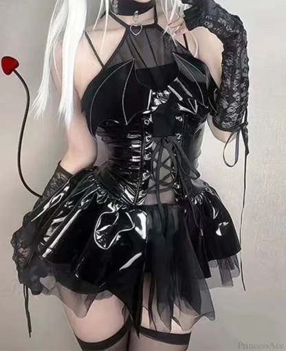 Dress Hollow Bat Mini Outfit