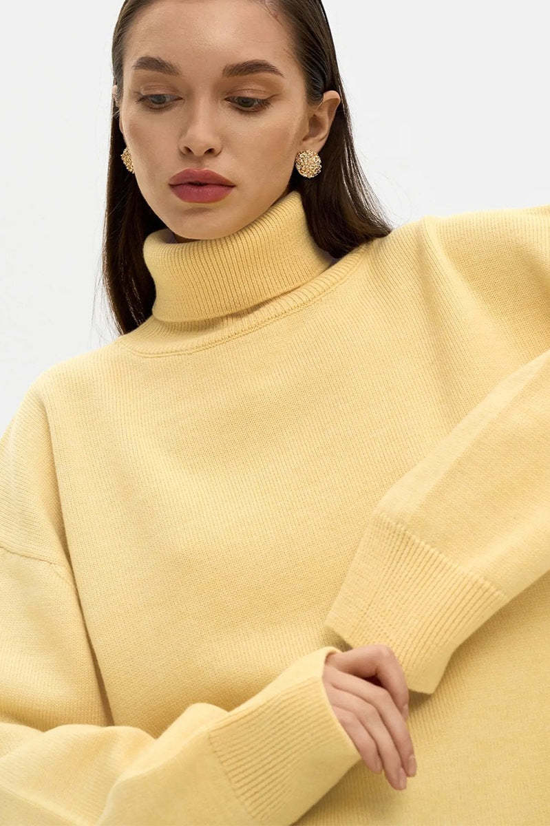 Turtleneck Loose Knit Pullover Sweater