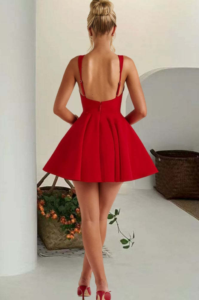 Detachable Bow Corset Mini Party Dress