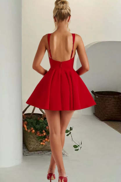 Detachable Bow Corset Mini Party Dress