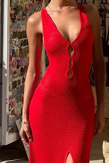 Lace Crochet Cutout Boho Dress