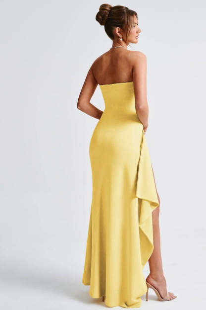 Sexy Strapless Slit Evening Party Dress
