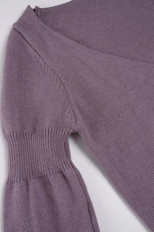 V Neck Floral Jacquard Sweater