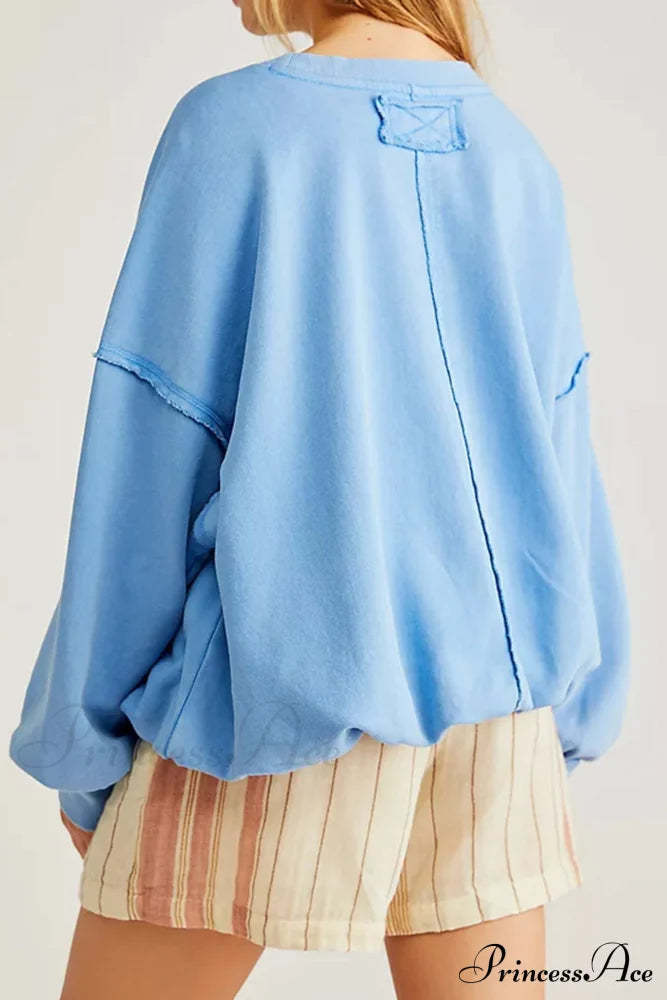 Edge Raw Neck Crew Sweatshirt Blue / 2Xl Sweatshirts