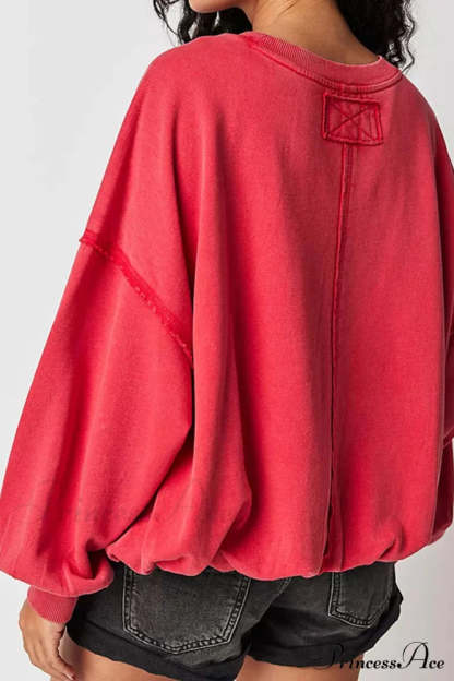 Edge Raw Neck Crew Sweatshirt Red / 2Xl Sweatshirts