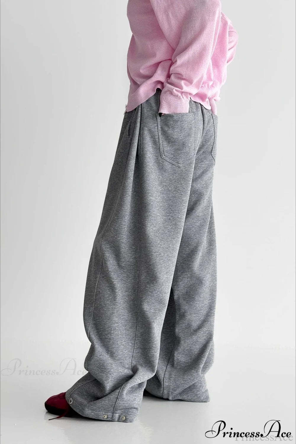 Elastic High-Waist Drawstring Wide Pants