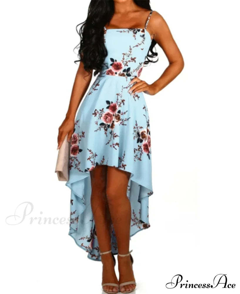 Elegant Backless Floral Cami Dress M / White Dresses