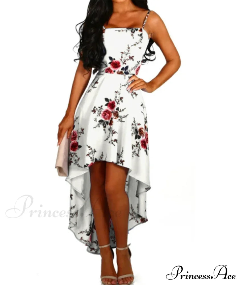 Elegant Backless Floral Cami Dress M / Yellow Dresses