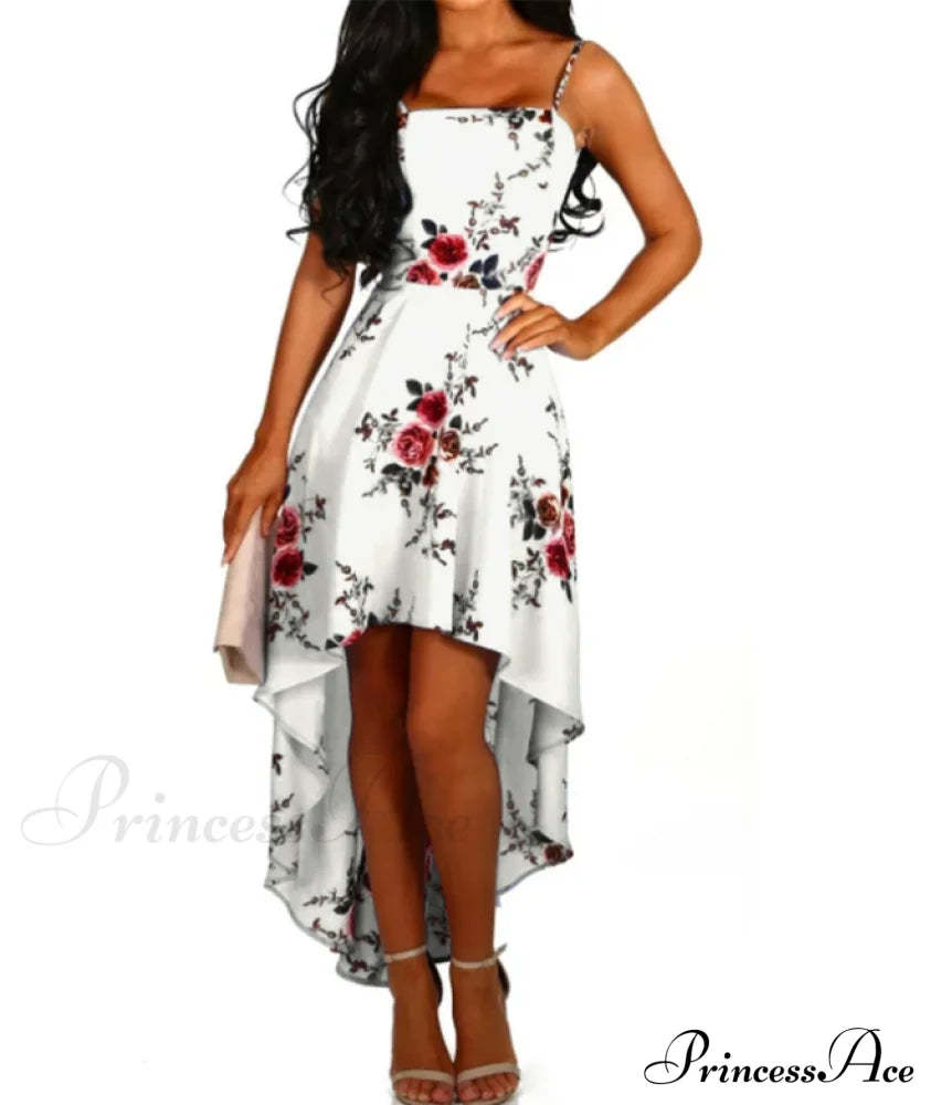 Elegant Backless Floral Cami Dress M / Yellow Dresses