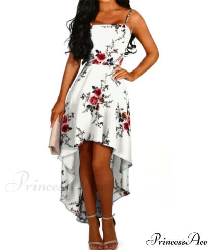 Elegant Backless Floral Cami Dress M / Yellow Dresses