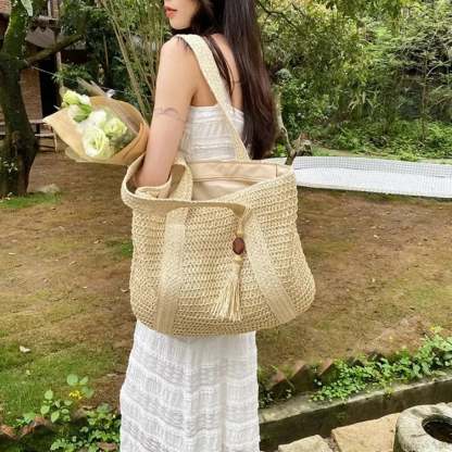Elegant Ladies Straw Woven Shoulder Bag shoulder-250126
