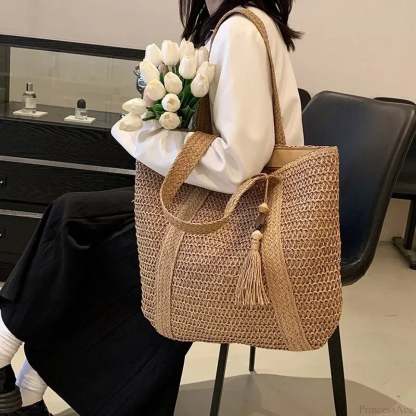 Elegant Ladies Straw Woven Shoulder Bag shoulder-250126