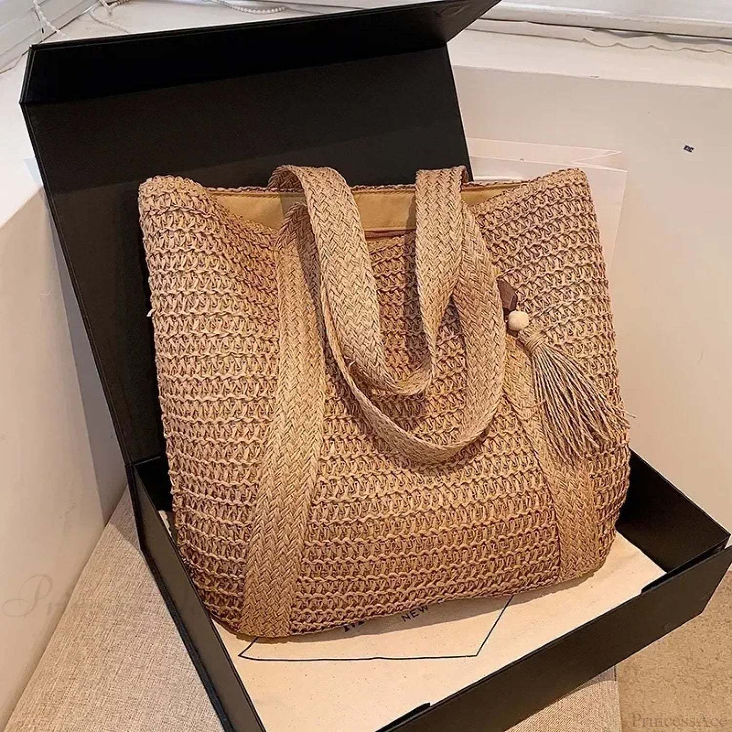Elegant Ladies Straw Woven Shoulder Bag shoulder-250126