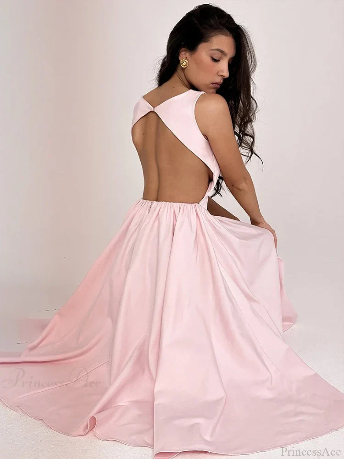 Elegant Pleated A-line Vacation Dress vacationdress-250223