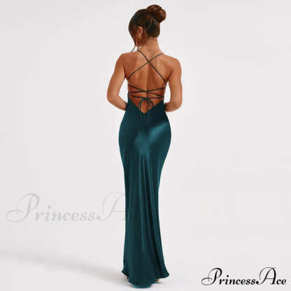 Emilia Draped Stylish Satin Gown S.o. Long Dresses