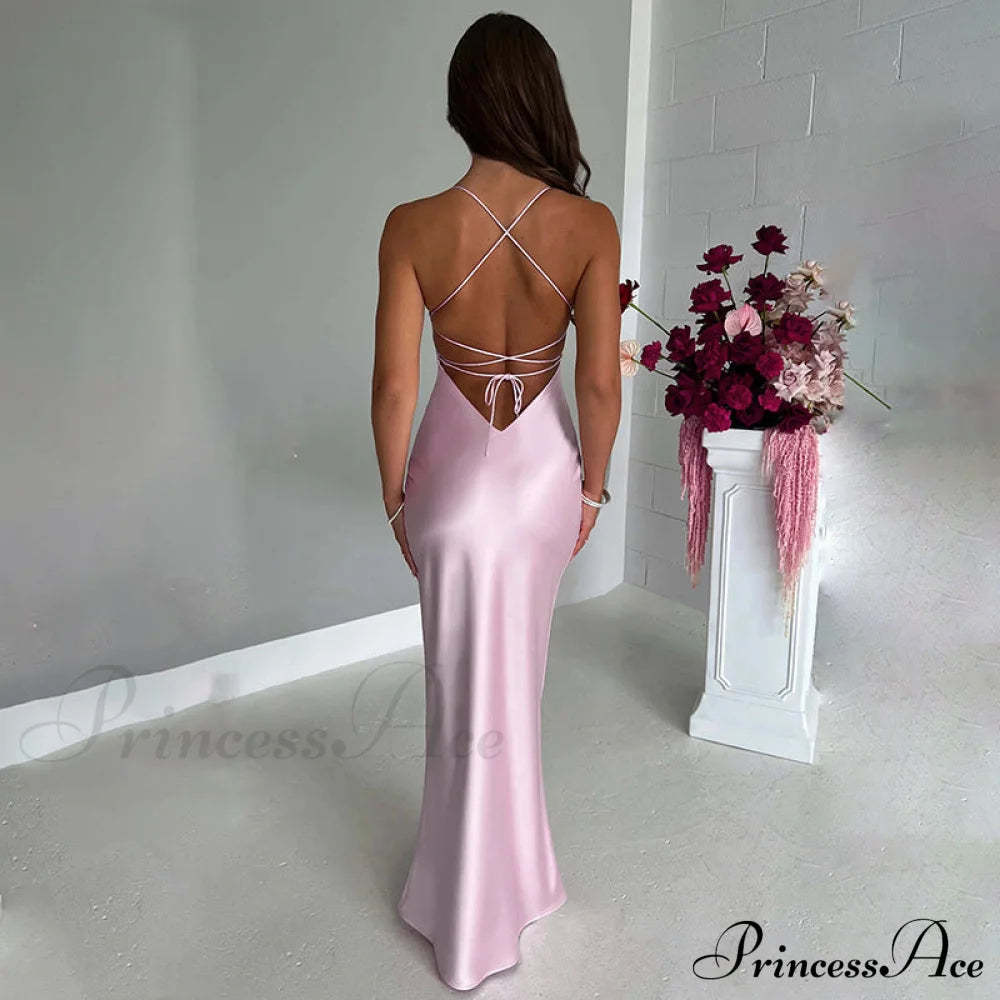 Emilia Draped Stylish Satin Gown S.o. Long Dresses