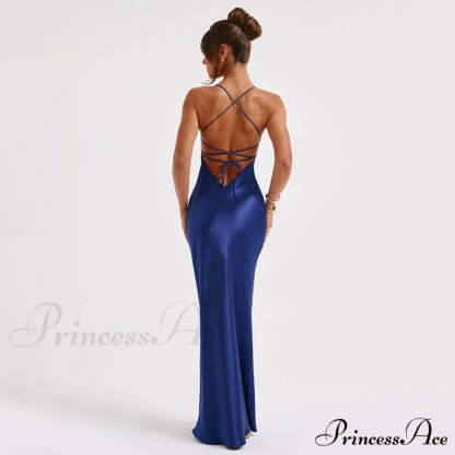 Emilia Draped Stylish Satin Gown S.o. Long Dresses