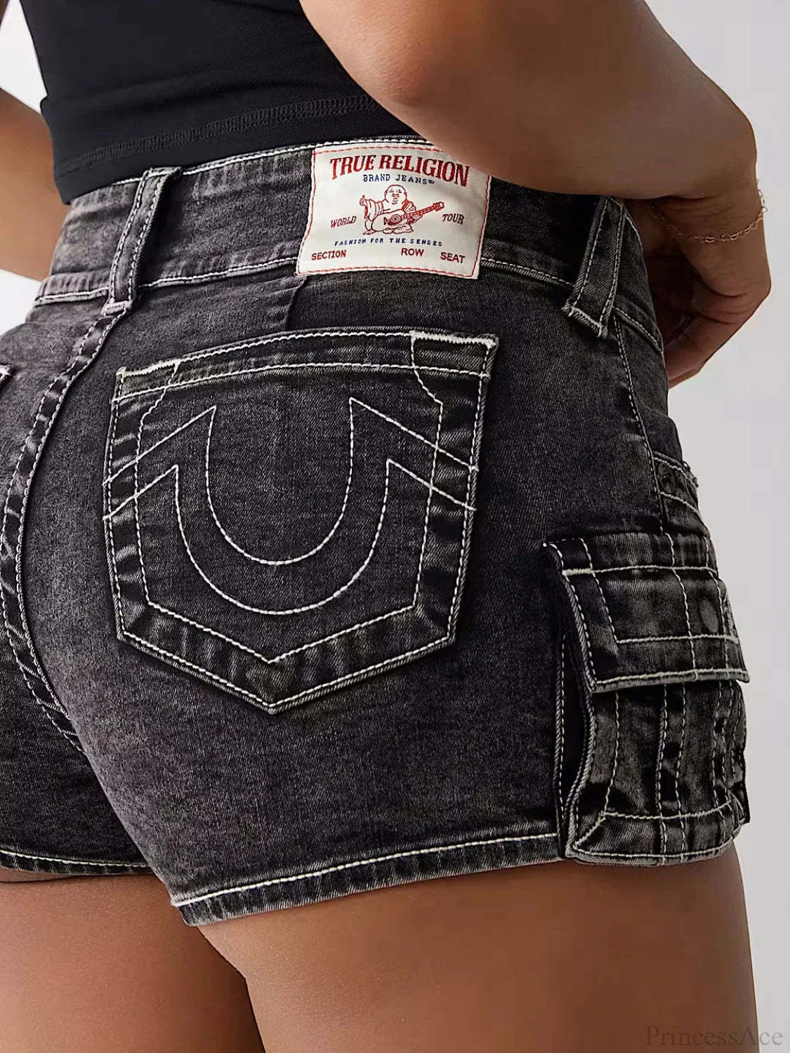 Enlightened Stitched Denim Short black / S