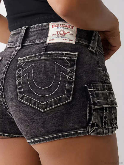 Enlightened Stitched Denim Short black / S