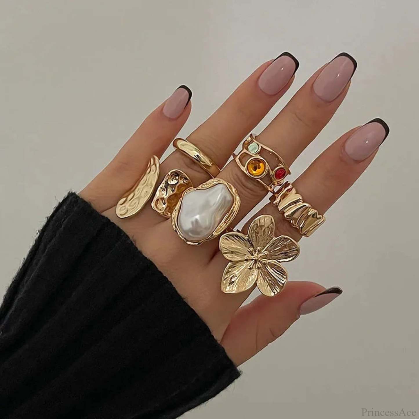 European Ornate Pearl Medieval Ring