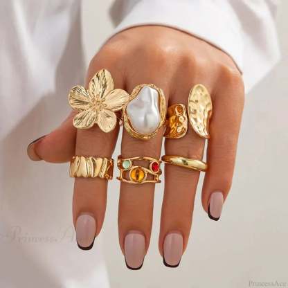 European Ornate Pearl Medieval Ring