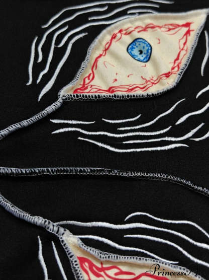 Evil Eye Patterned Dark Gothic Hip Hop Hoodie