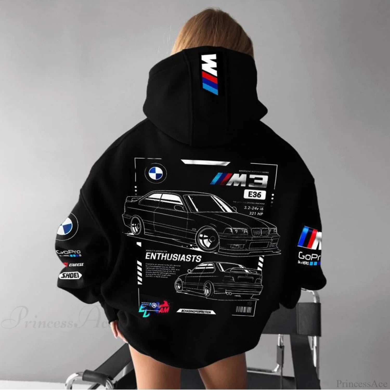 F1 Racing Oversize Hoodie Black / S
