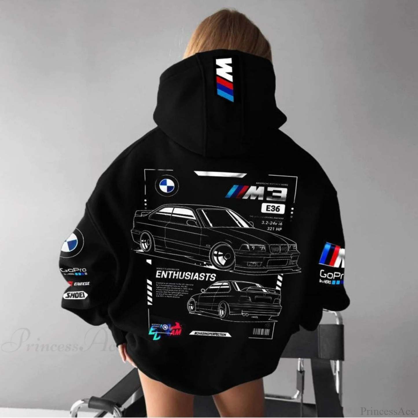 F1 Racing Oversize Hoodie Black / S