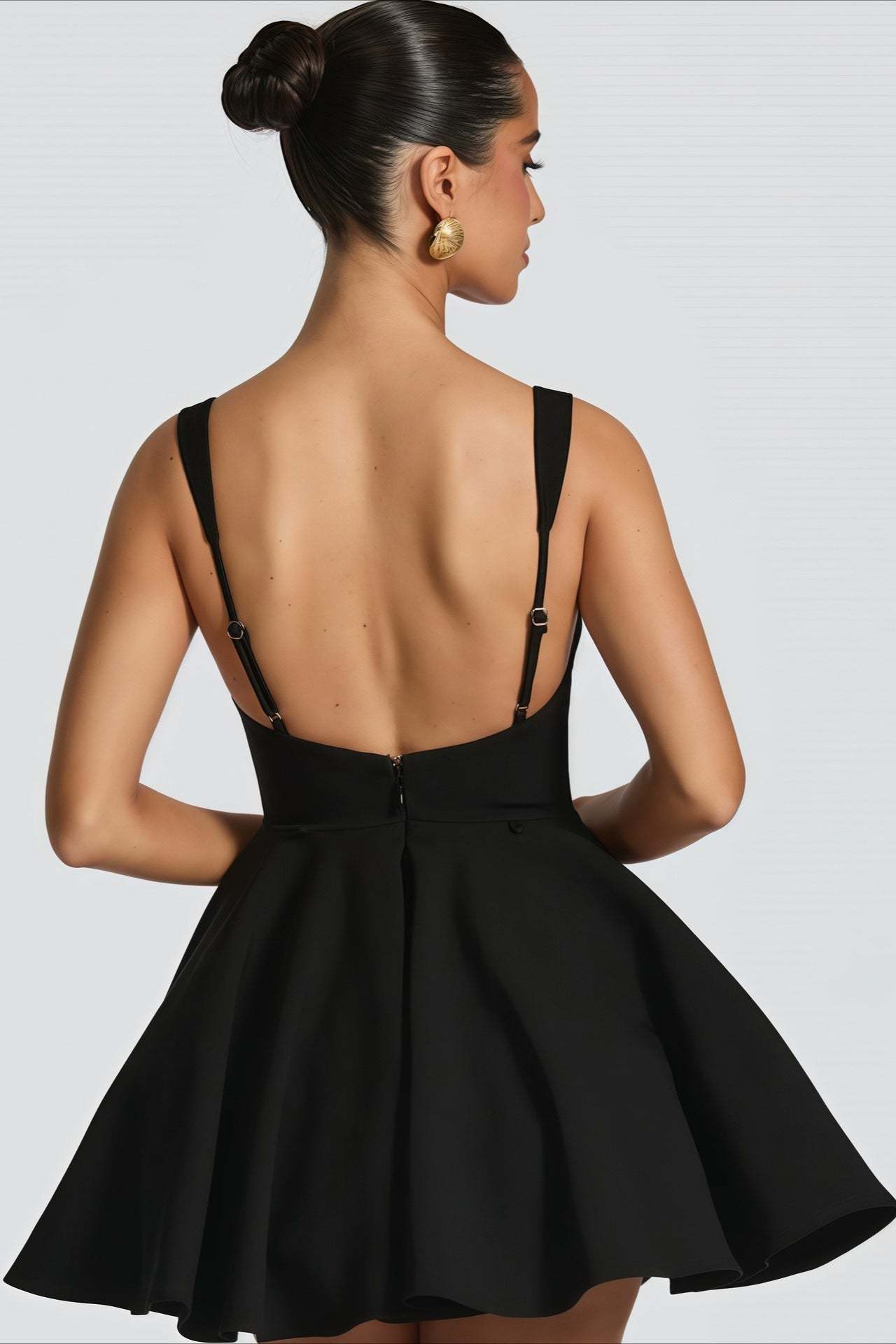 Detachable Bow Corset Mini Party Dress S / Black