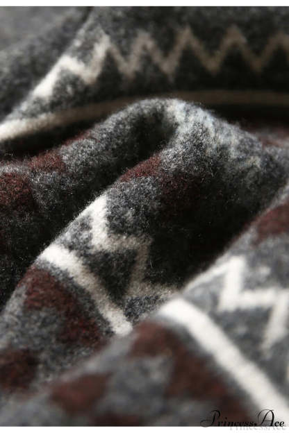 Fair Isle Loose Crewneck Plus Size Knit Sweater