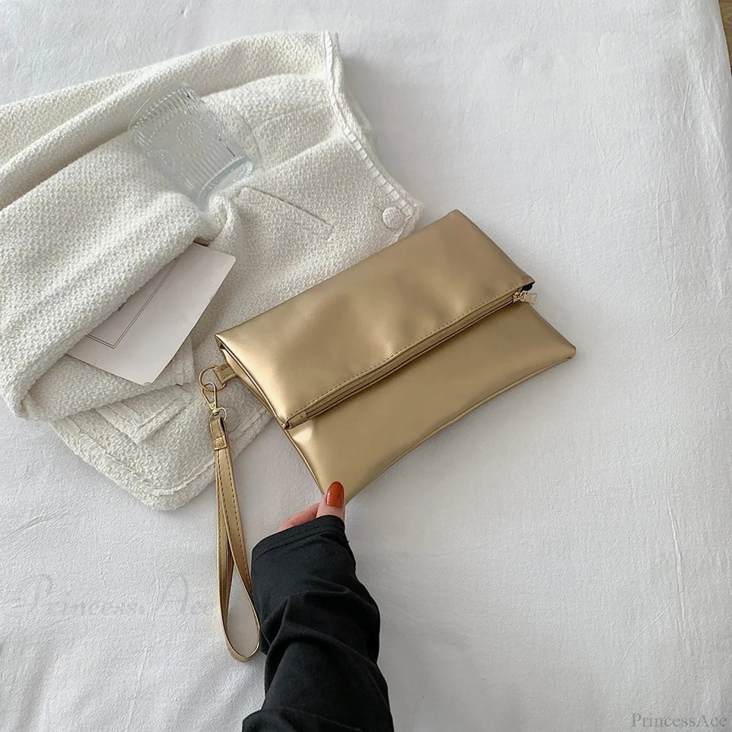 Fashion Day Envelope Clutch Wristlet Gold wristlet-250126