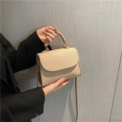 Fashion Felt Crocodile Embossed Crossbody Handbag handbag-250126