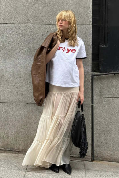 Fashion Patchwork Long Skirt