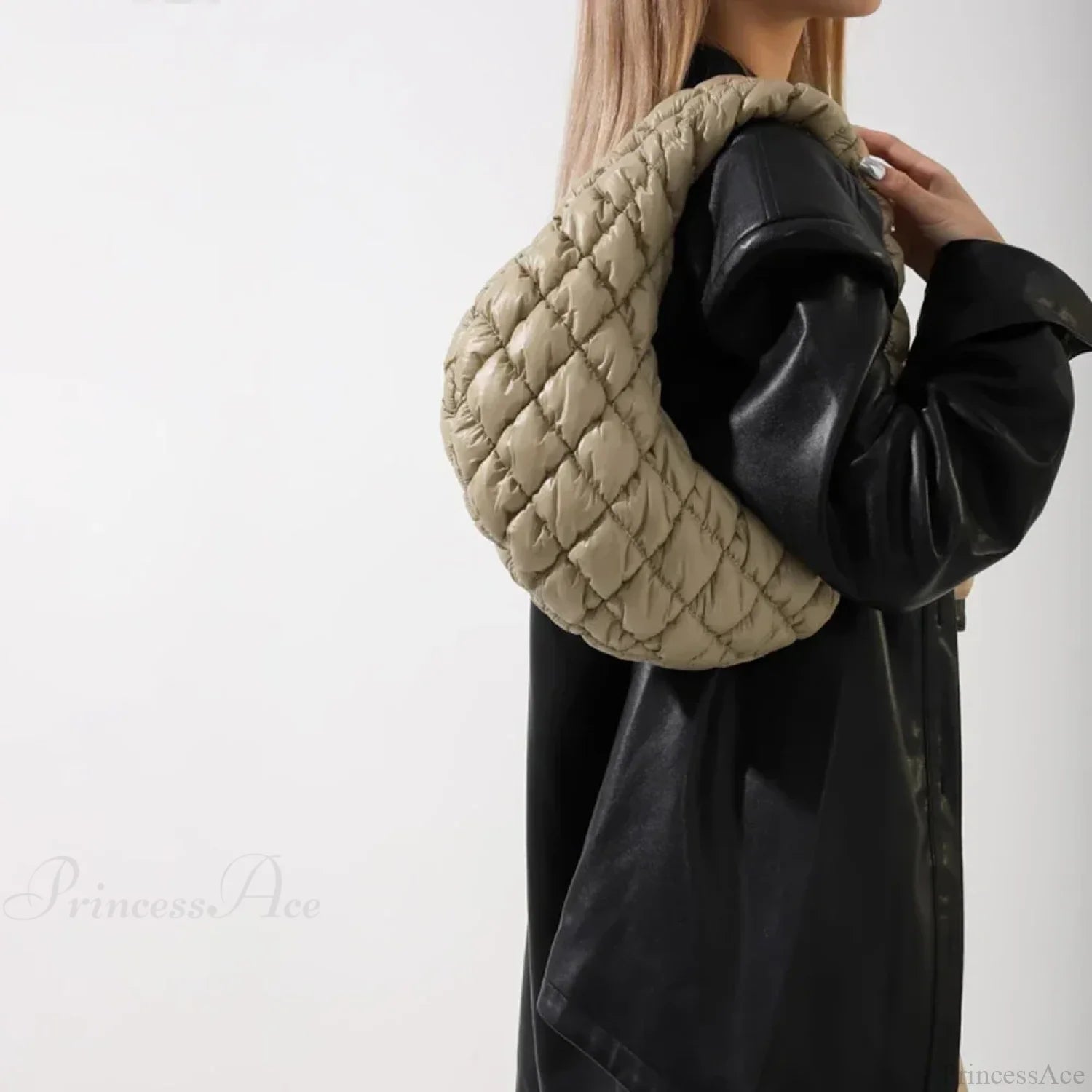 Fashion Quilted Puffer Cloud Pleated Shoulder Handbag handbag-250126