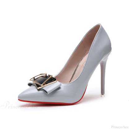 Pointed Toe Shallow Mouth Red Bottom High Heels Sexy Office Black Plus Size Women Heel Blue / 34