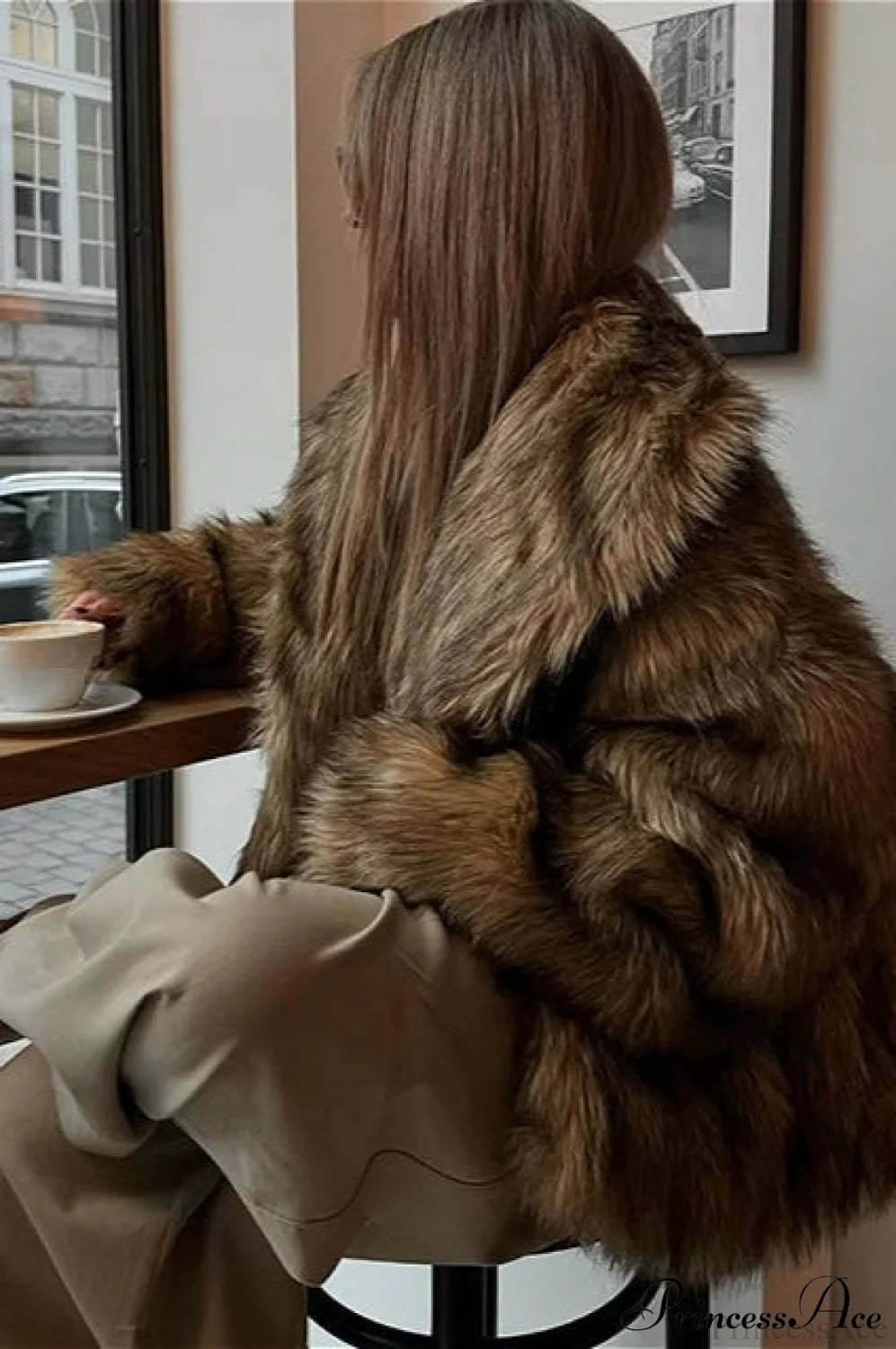 Faux Fur Lapel Warm Winter Coat