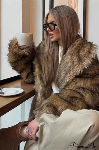 Faux Fur Lapel Warm Winter Coat