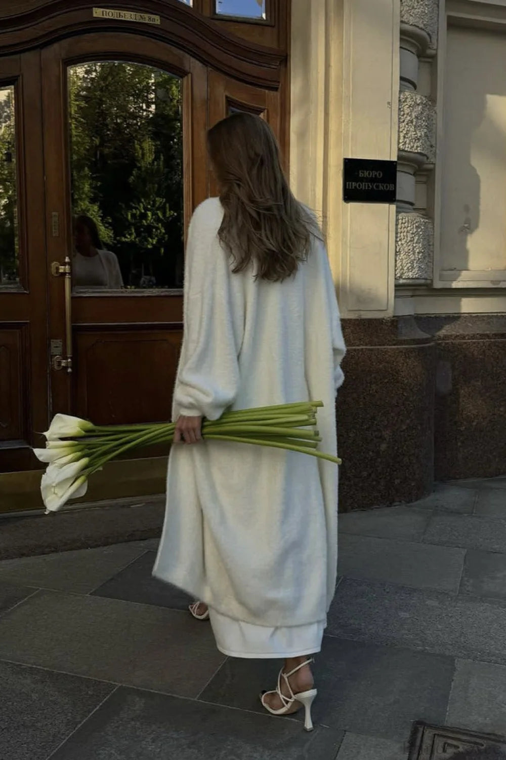 Faux Mink Fur Knit Plush Relaxed Longline Overcoat