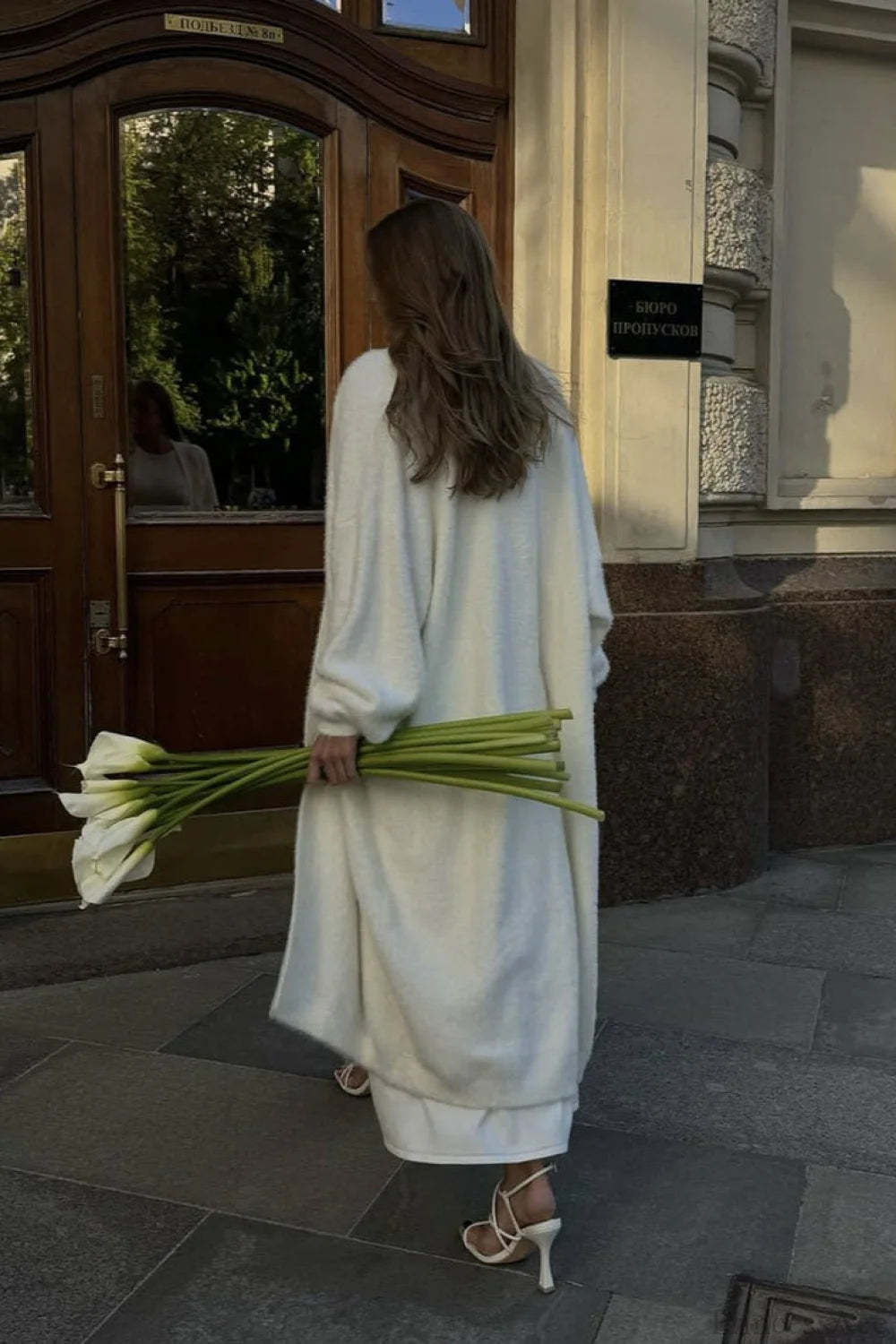 Faux Mink Fur Knit Plush Relaxed Longline Overcoat