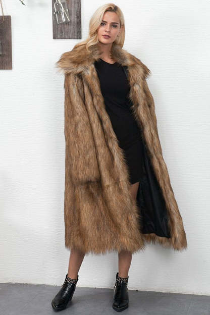Faux Fur Longline Plus Size Coat coats