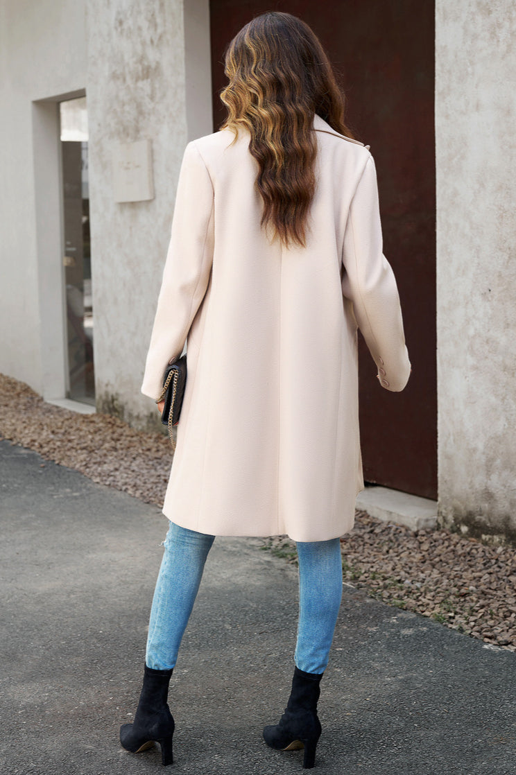 Wool Blend Solid Longline Coat coats