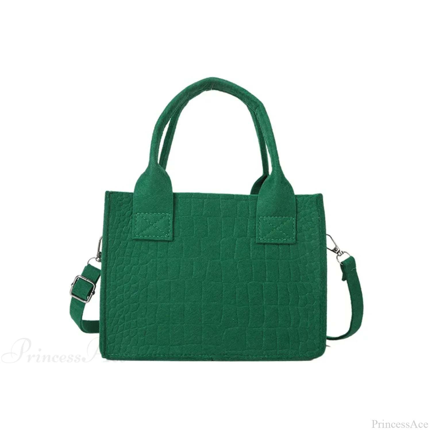 Felt Mini Tote Autumn Winter Small Square Handbag Green handbag-250126