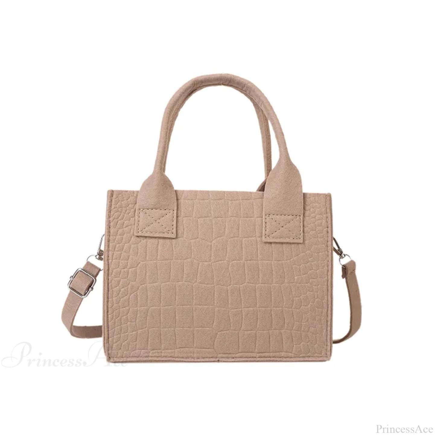 Felt Mini Tote Autumn Winter Small Square Handbag Khaki handbag-250126