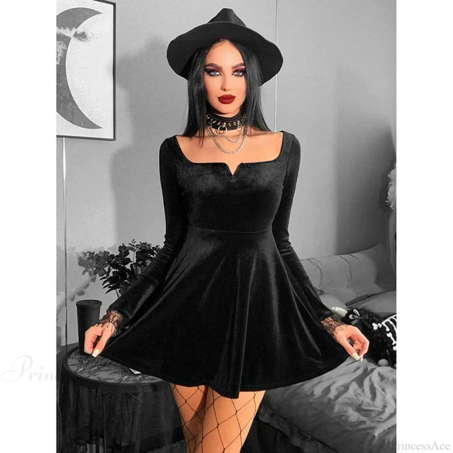Flared Sleeve Diablo Mini Dress