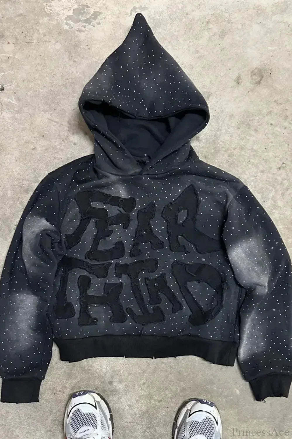 Flash Diamond Oversized Hoodie Black 1 / M